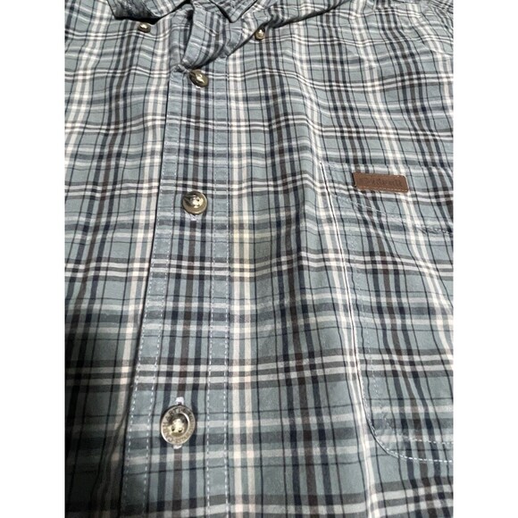 Carhartt Shirt Men’s Large Green Plaid Flannel  Long Sleeve Button Down - Picture 7 of 12